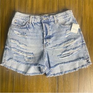 We the Free high rise distressed denim shorts
